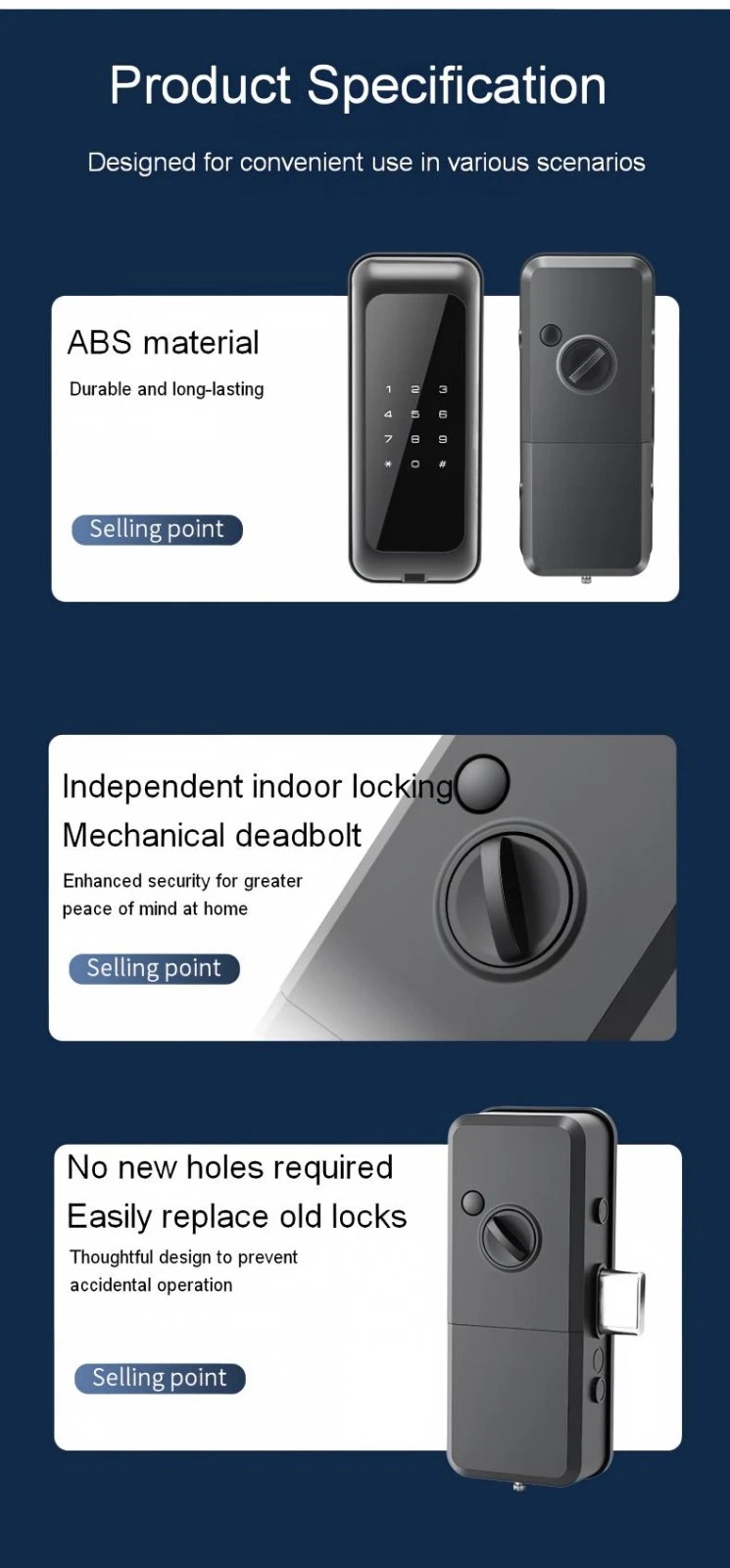 Smart Keypad Backpack Lock — Instant PIN Door Lock For Interior Doors high quality